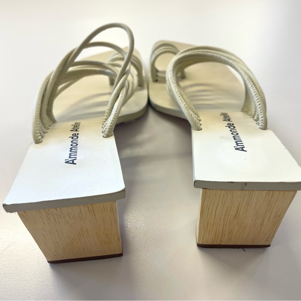 Revolve A’mmonde Atelier Ivory Alessandra Block Heel Sandal‎ Women’s size 8 - Picture 4 of 13